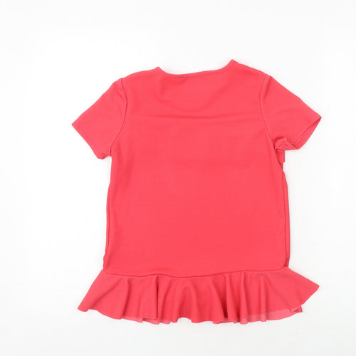 Very Girls Pink Polyester Jersey T-Shirt Size 10 Years Round Neck Pullover