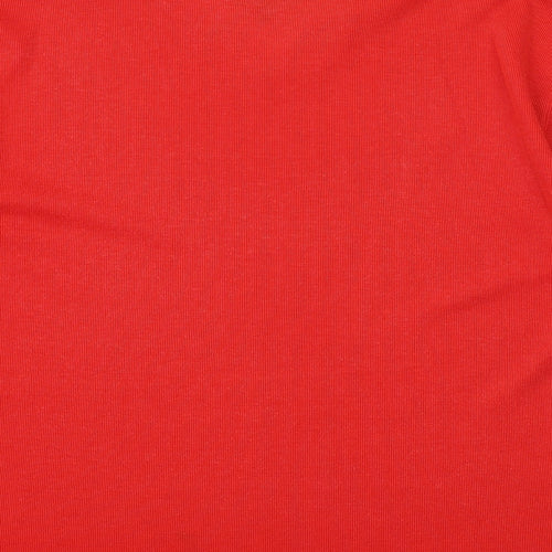 Paramour Womens Red Cotton Basic T-Shirt Size S V-Neck - Size S-M