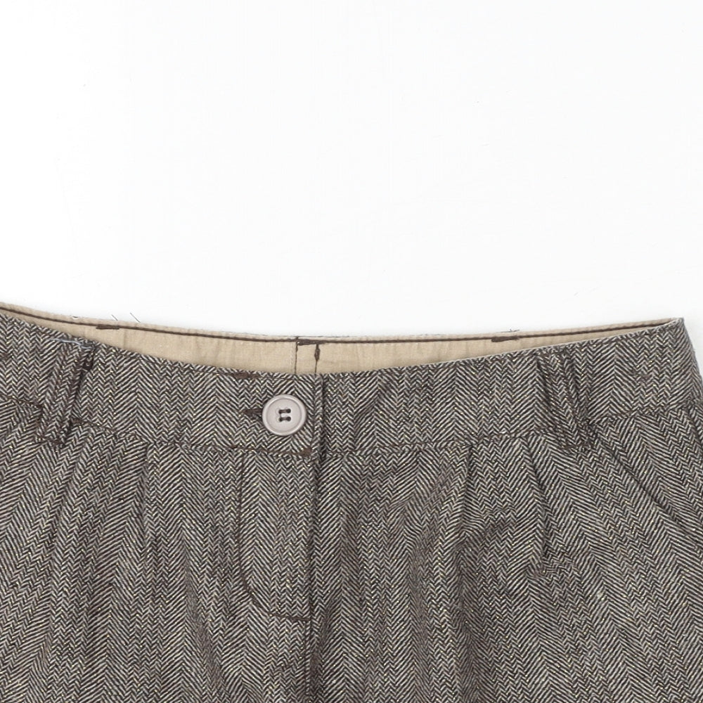 NEXT Girls Brown Polyester Culotte Shorts Size 12 Years Regular Zip