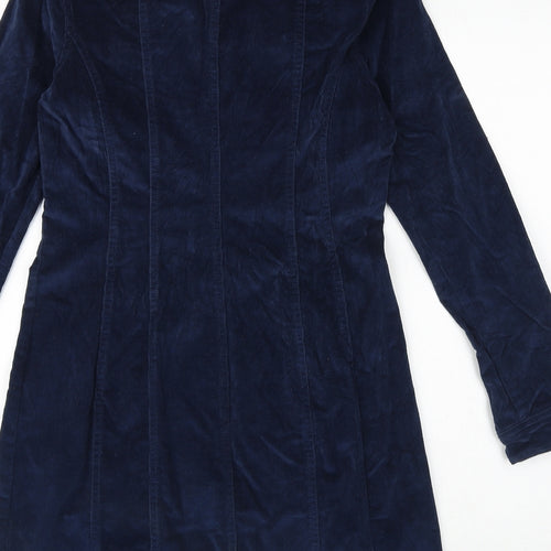 Warehouse Womens Blue Chlorofibre Jacket Dress Size 12 Collared Zip