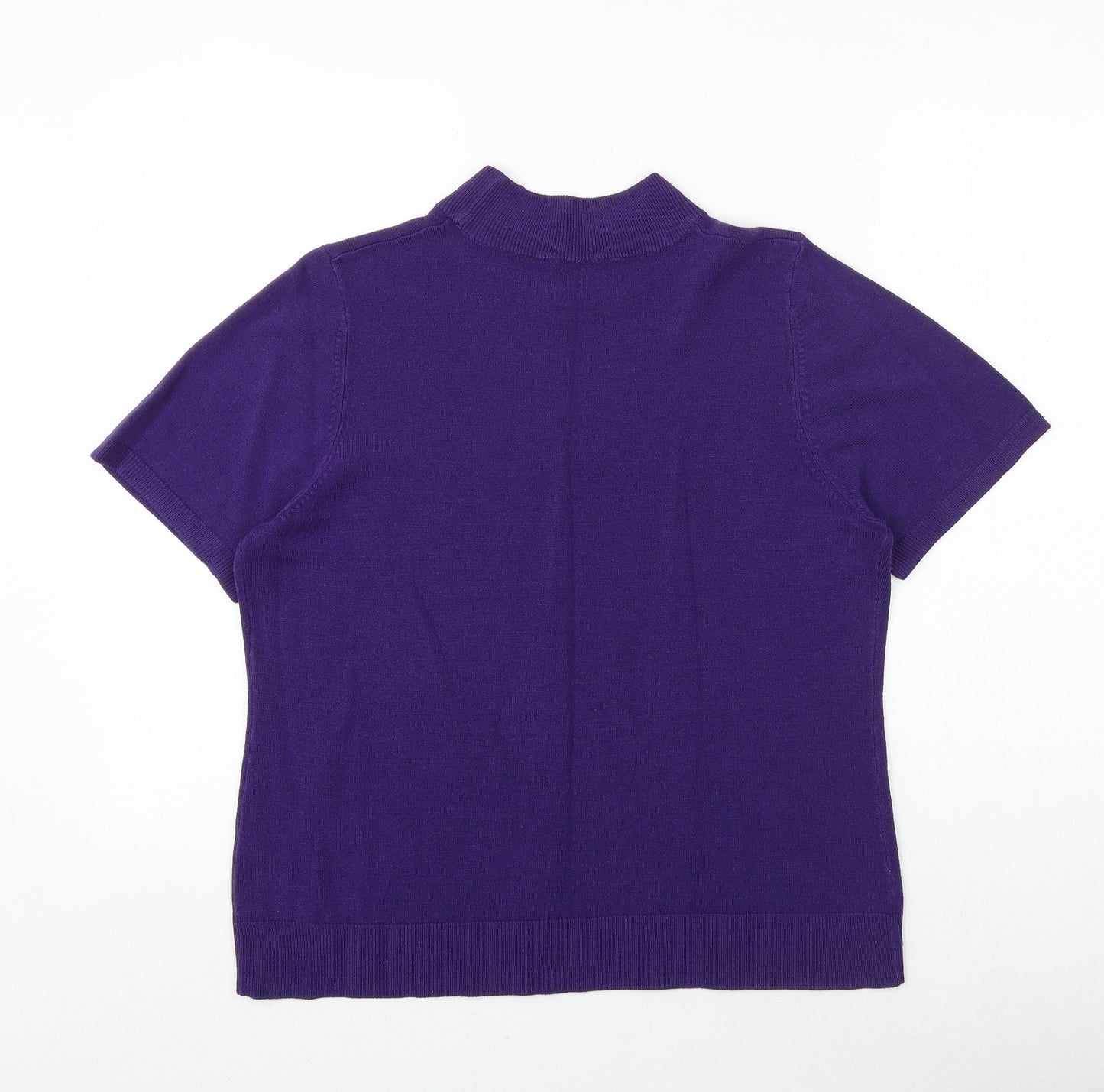 BHS Womens Purple Round Neck Acrylic Pullover Jumper Size 16