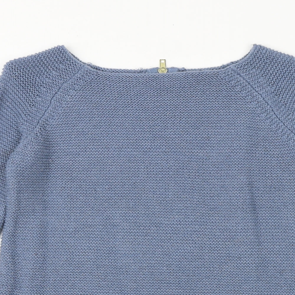 Primark Womens Blue Round Neck Acrylic Pullover Jumper Size 8
