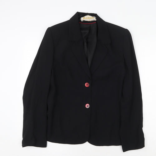 Roman Originals Womens Black Polyester Jacket Suit Jacket Size 14