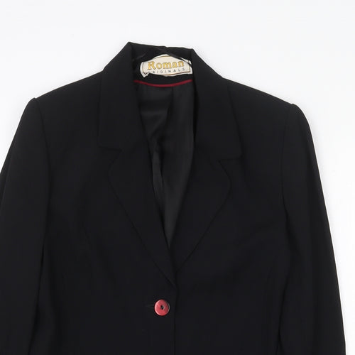 Roman Originals Womens Black Polyester Jacket Suit Jacket Size 14