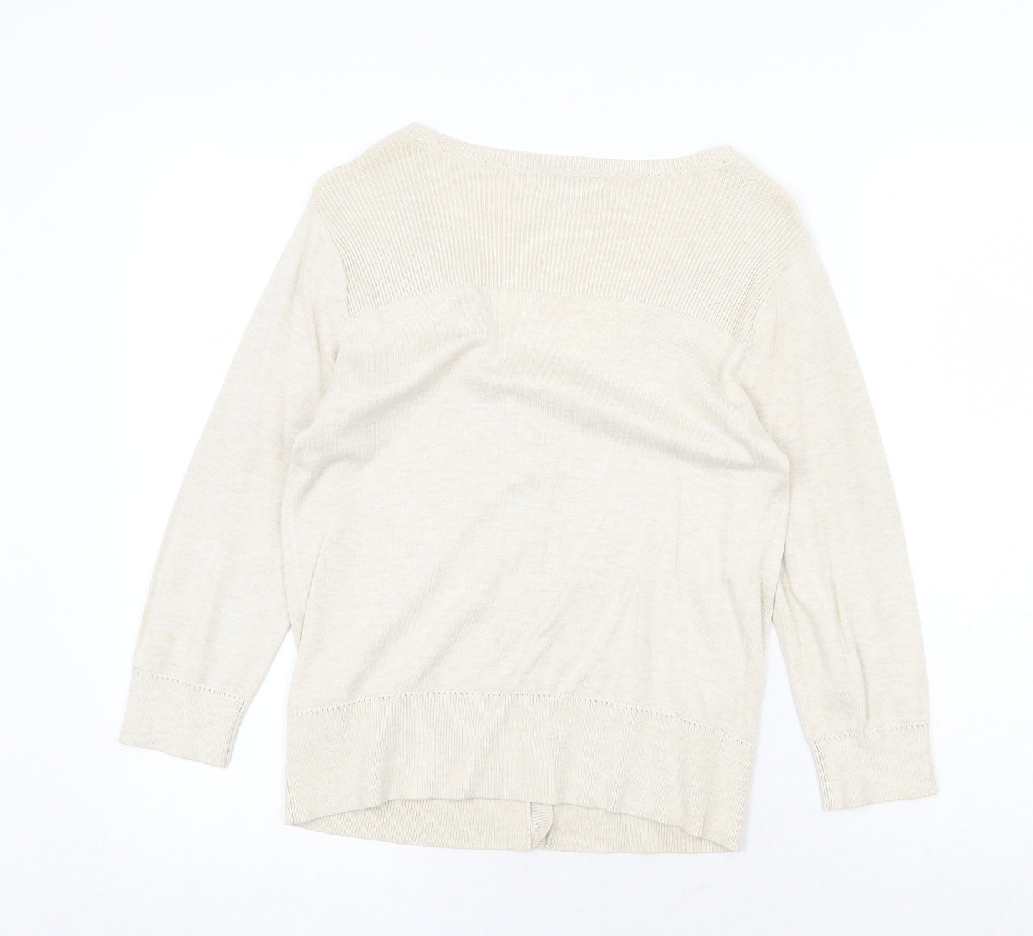 Red Herring Womens Beige V-Neck Viscose Cardigan Jumper Size 10