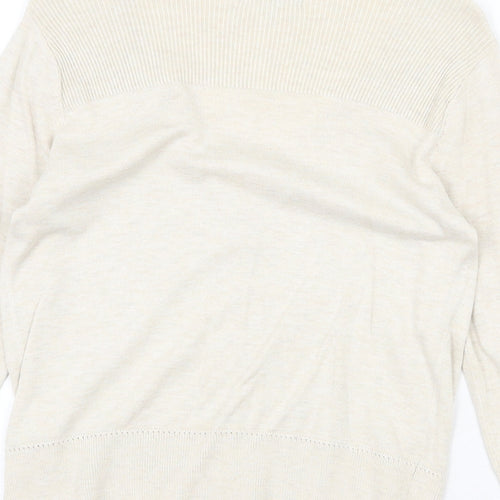 Red Herring Womens Beige V-Neck Viscose Cardigan Jumper Size 10