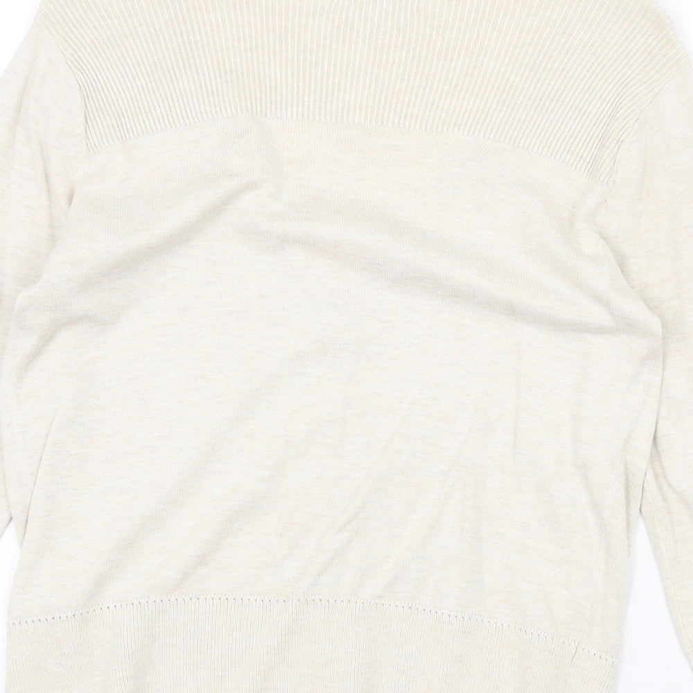 Red Herring Womens Beige V-Neck Viscose Cardigan Jumper Size 10