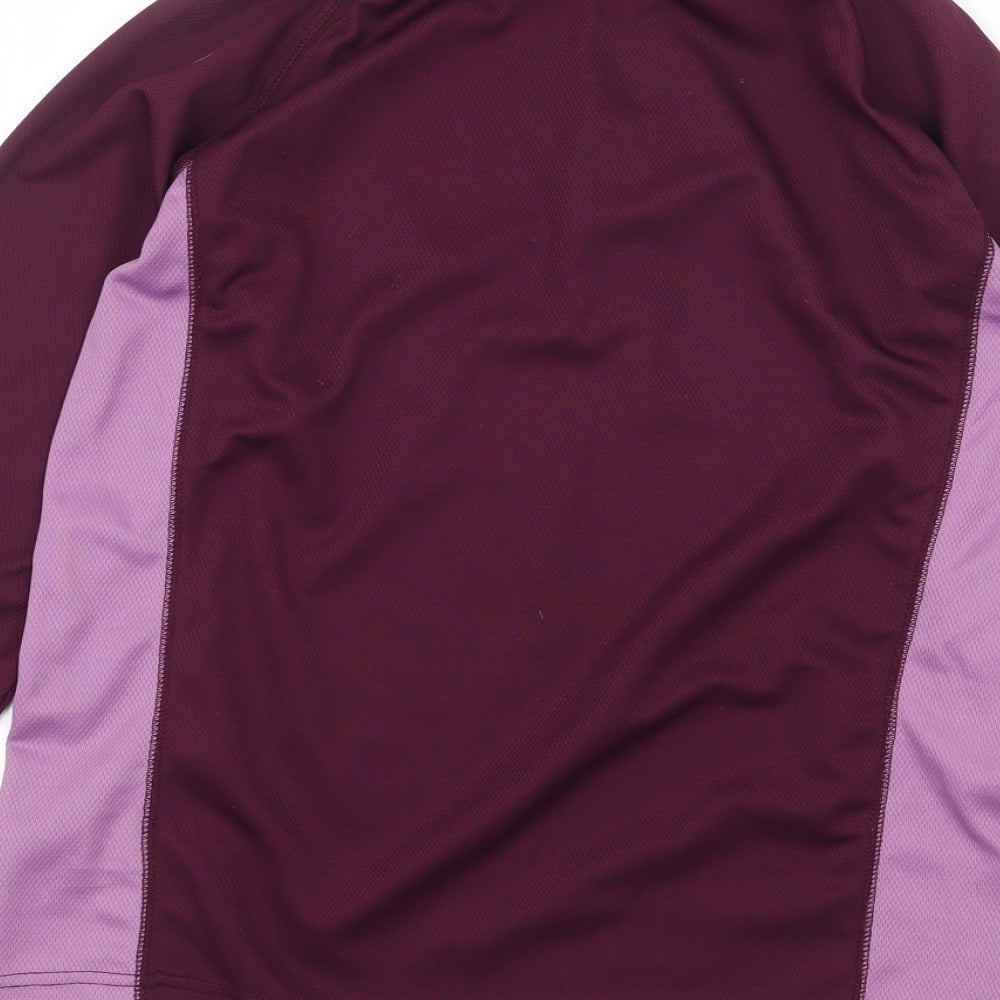 Trek Mates Womens Purple Colourblock Polyester Pullover Casual Size L High Neck Zip