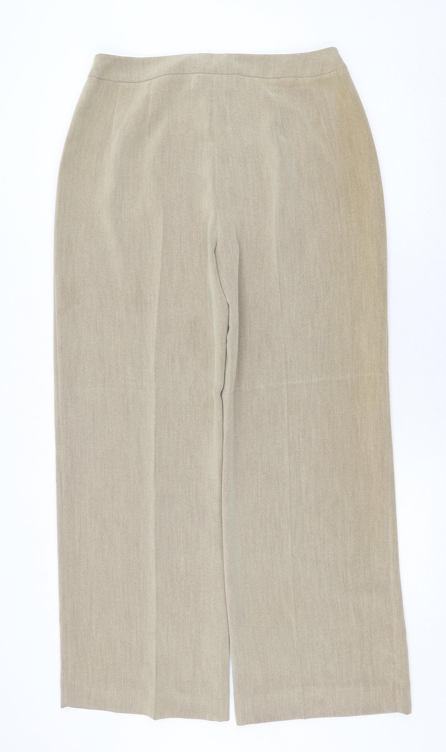 Alex & Co Womens Beige Polyester Trousers Size 14 Regular Zip