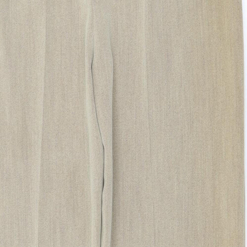Alex & Co Womens Beige Polyester Trousers Size 14 Regular Zip