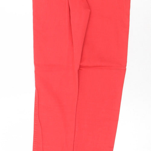 ASOS Womens Red Cotton Skinny Jeans Size 28 in Regular Zip