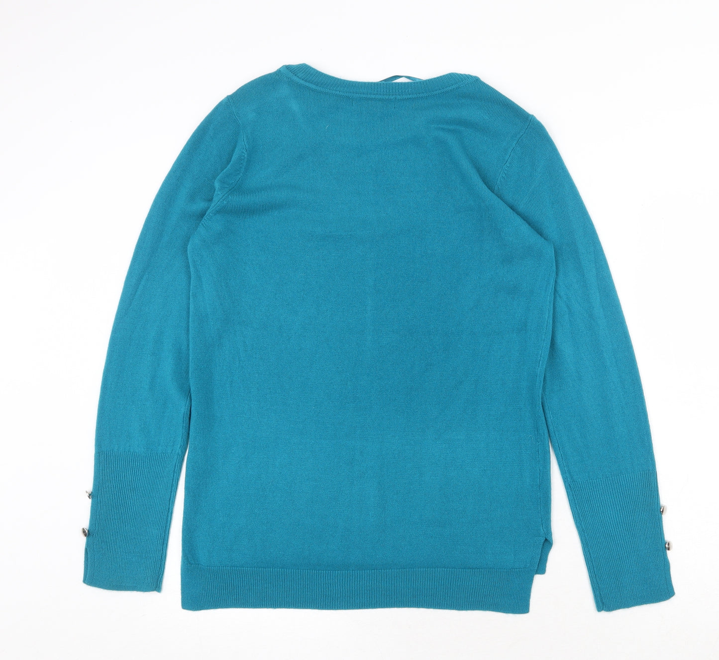 Primark Womens Green Boat Neck Acrylic Pullover Jumper Size S