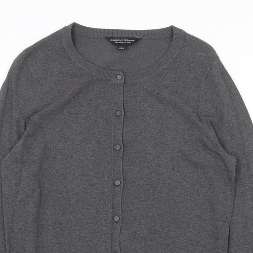 Dorothy Perkins Womens Grey Boat Neck Viscose Cardigan Jumper Size 12 - Frilled Cuff
