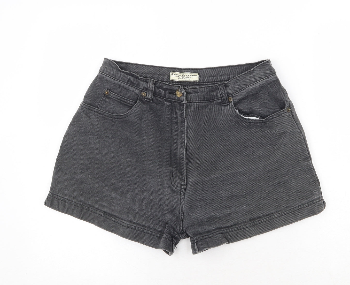 Denim Clothing Company Womens Grey Cotton Mom Shorts Size 30 in Regular Zip