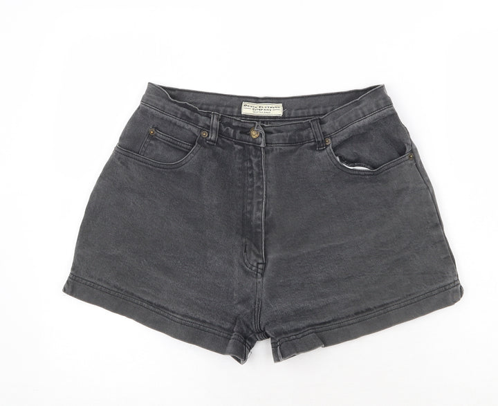 Denim Clothing Company Womens Grey Cotton Mom Shorts Size 30 in Regular Zip