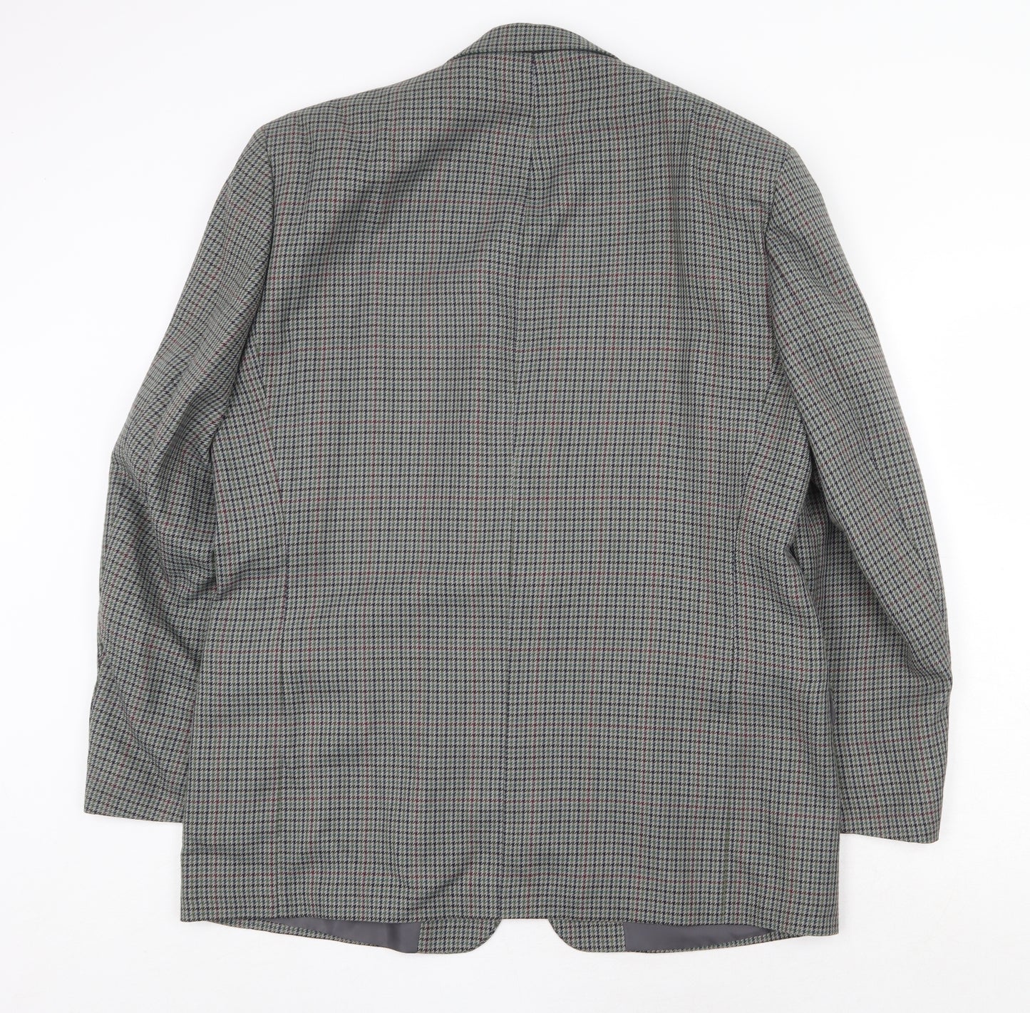 Essentials Mens Grey Geometric Polyester Jacket Blazer Size 44 Regular
