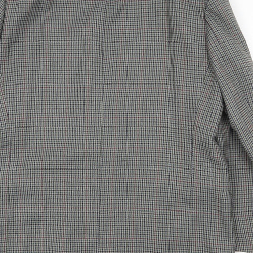 Essentials Mens Grey Geometric Polyester Jacket Blazer Size 44 Regular