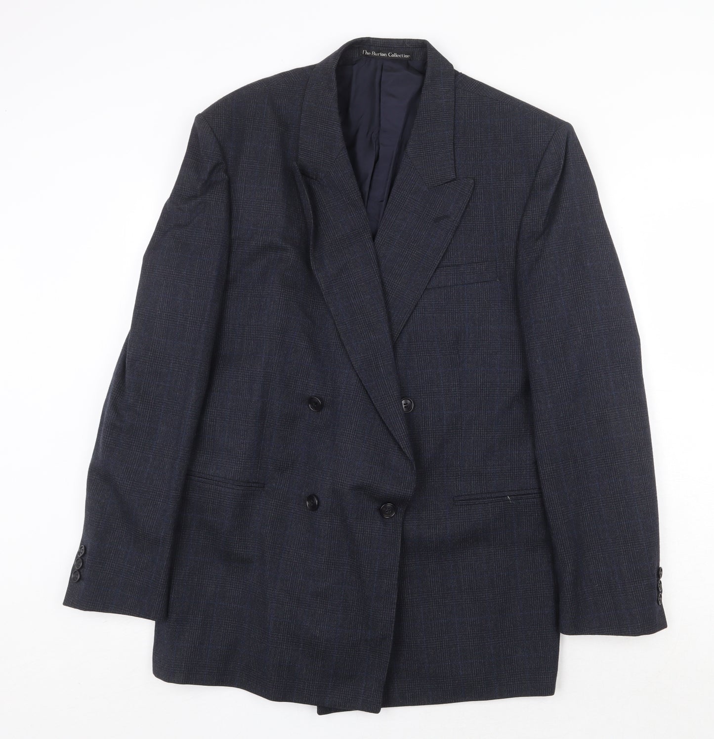 Burton Mens Blue Wool Jacket Suit Jacket Size 40 Regular