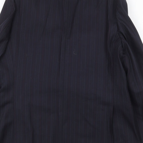 St Michael Mens Blue Striped Wool Jacket Suit Jacket Size 44 Regular