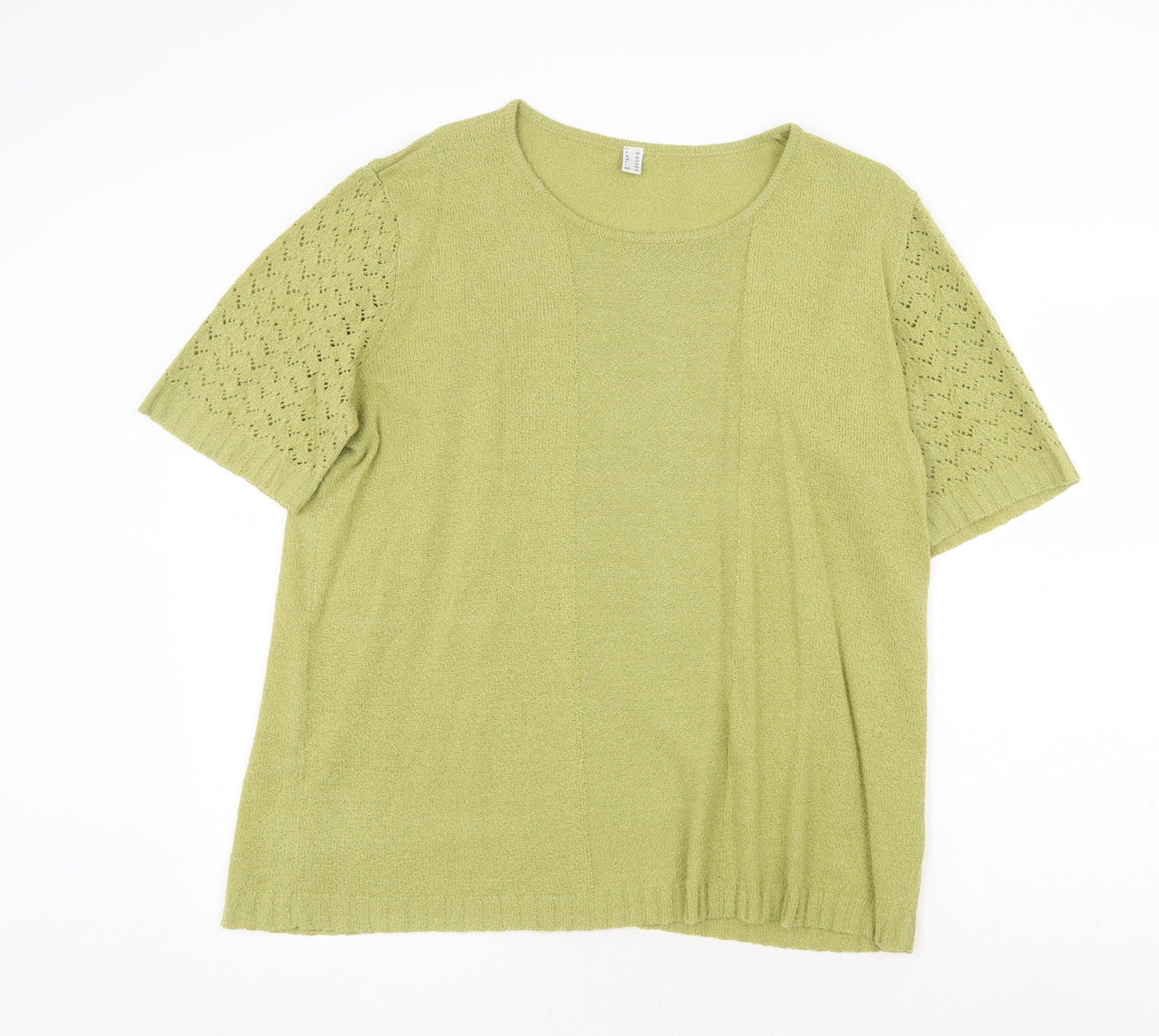 Preworn Womens Green Round Neck Acrylic Pullover Jumper Size 22