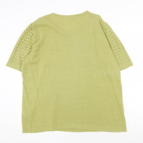 Preworn Womens Green Round Neck Acrylic Pullover Jumper Size 22