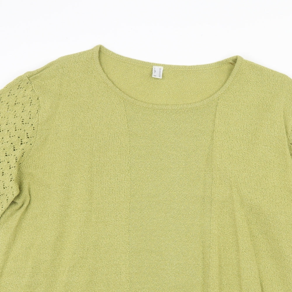 Preworn Womens Green Round Neck Acrylic Pullover Jumper Size 22