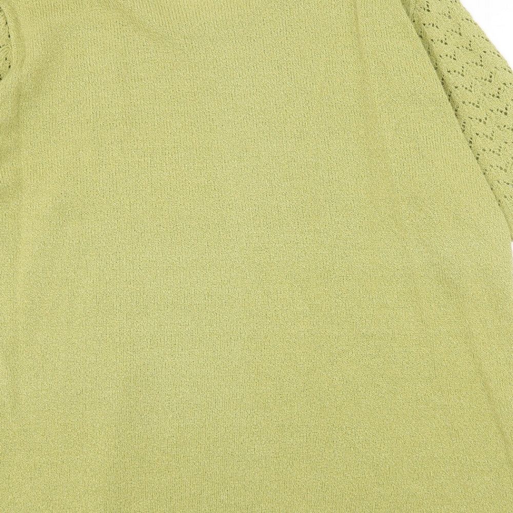 Preworn Womens Green Round Neck Acrylic Pullover Jumper Size 22