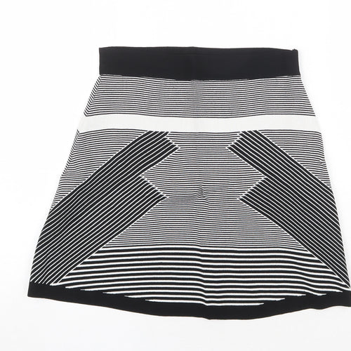 Olive + Oak Womens Black Geometric Viscose A-Line Skirt Size S