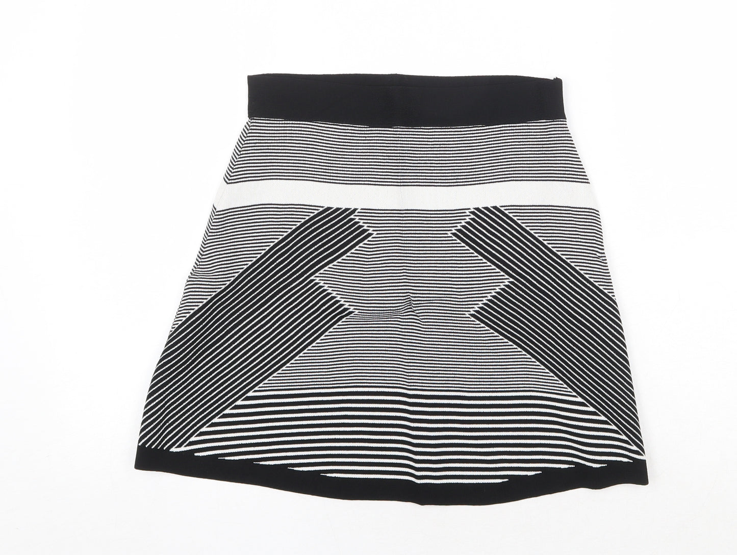 Olive + Oak Womens Black Geometric Viscose A-Line Skirt Size S