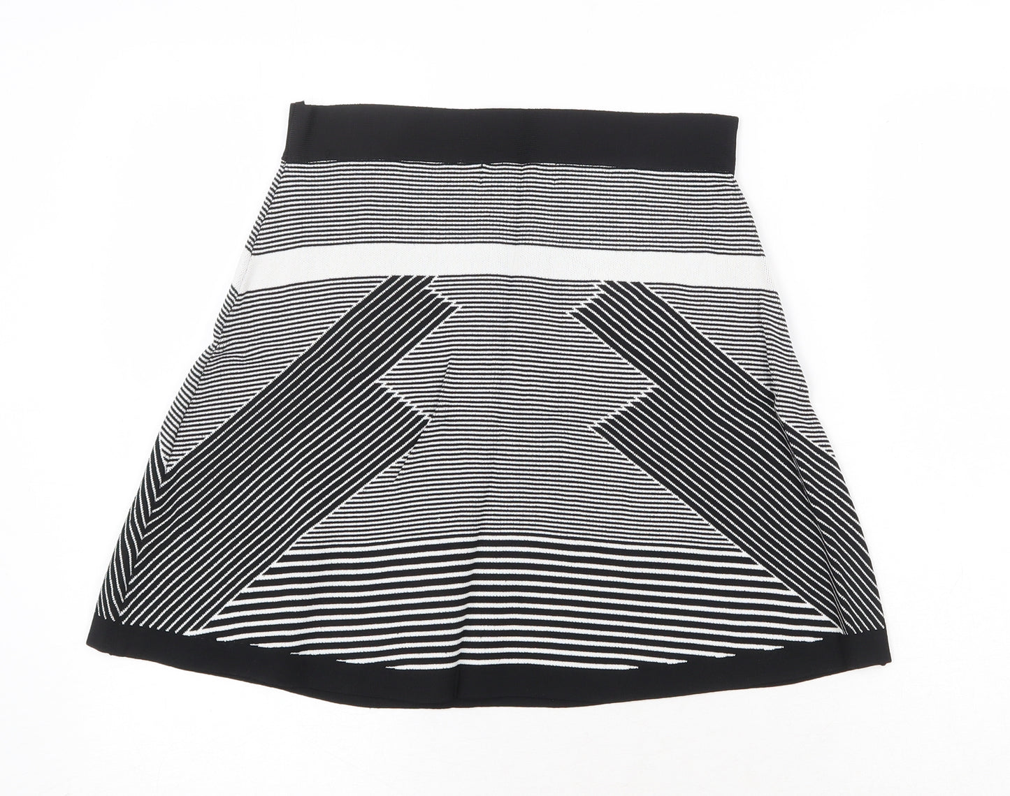 Olive + Oak Womens Black Geometric Viscose A-Line Skirt Size S