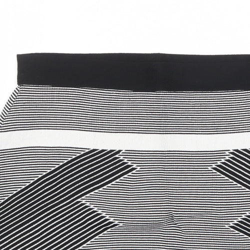 Olive + Oak Womens Black Geometric Viscose A-Line Skirt Size S