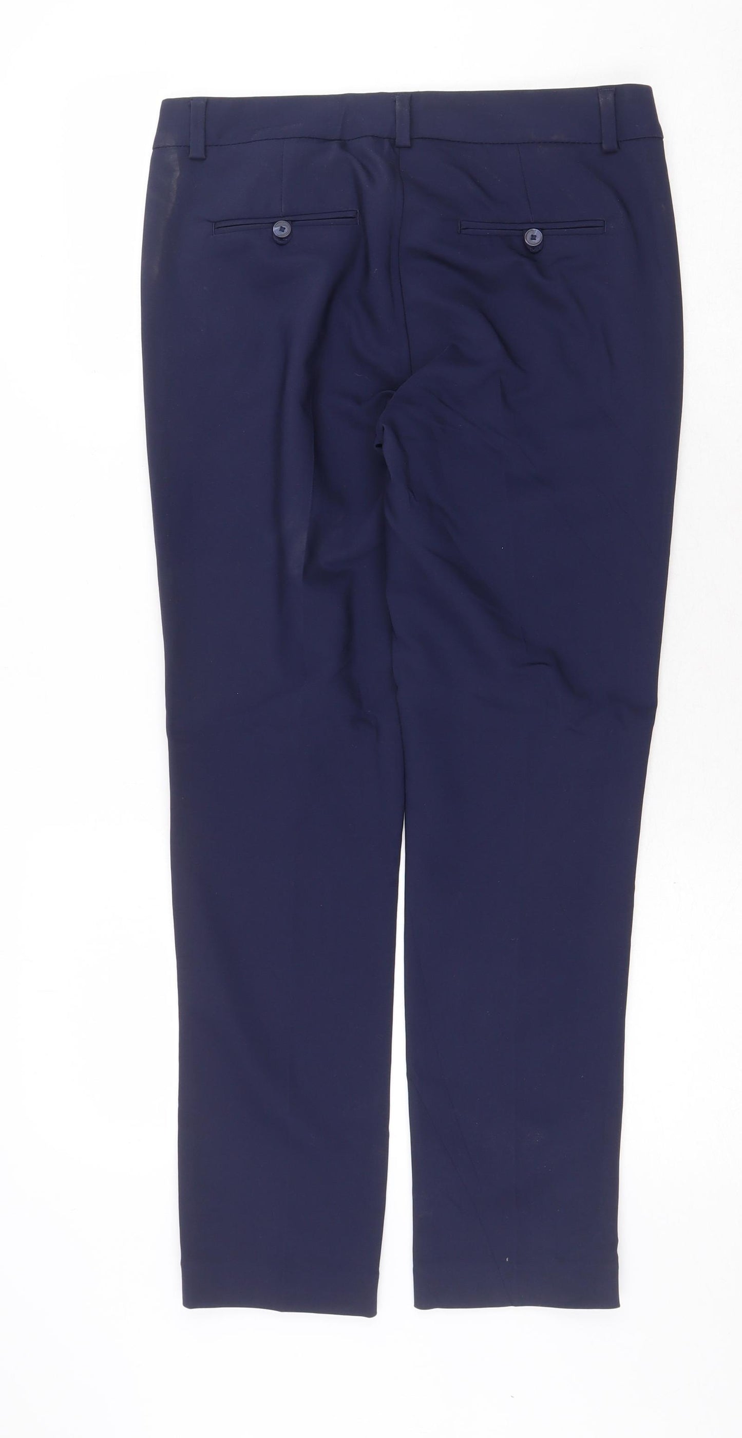 Closet Mens Blue Polyester Chino Trousers Size 30 in Regular Zip