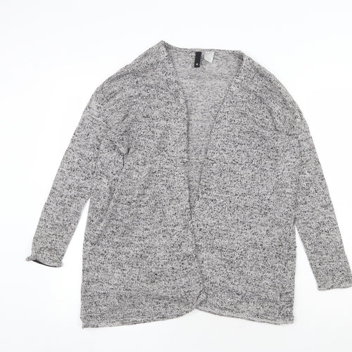 H&M Womens Grey V-Neck Acrylic Cardigan Jumper Size S