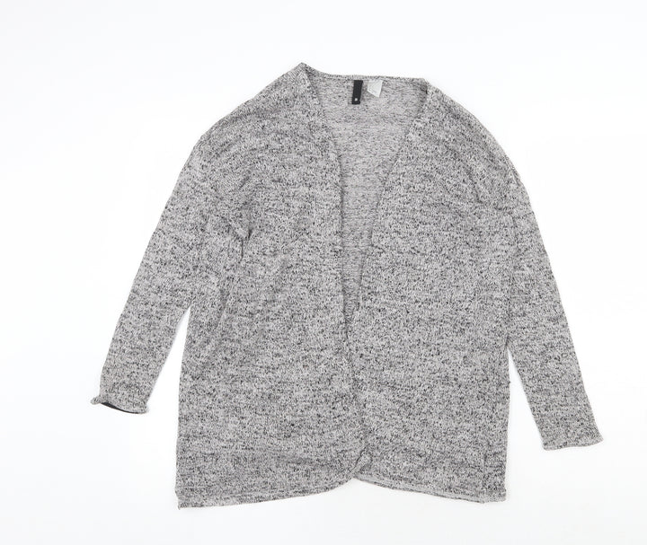 H&M Womens Grey V-Neck Acrylic Cardigan Jumper Size S