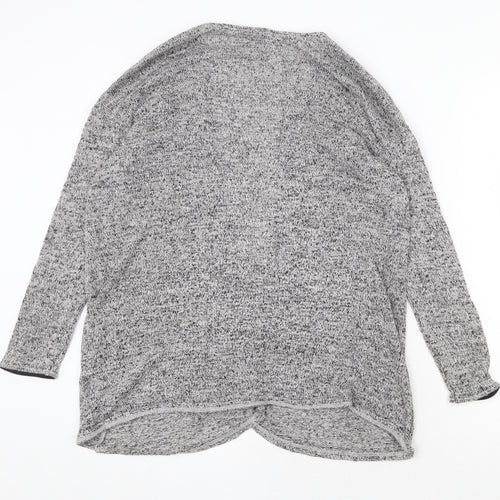 H&M Womens Grey V-Neck Acrylic Cardigan Jumper Size S