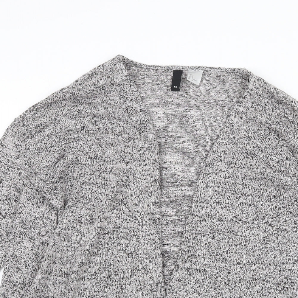 H&M Womens Grey V-Neck Acrylic Cardigan Jumper Size S