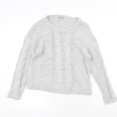 George Womens Grey Round Neck Polyamide Pullover Jumper Size 10