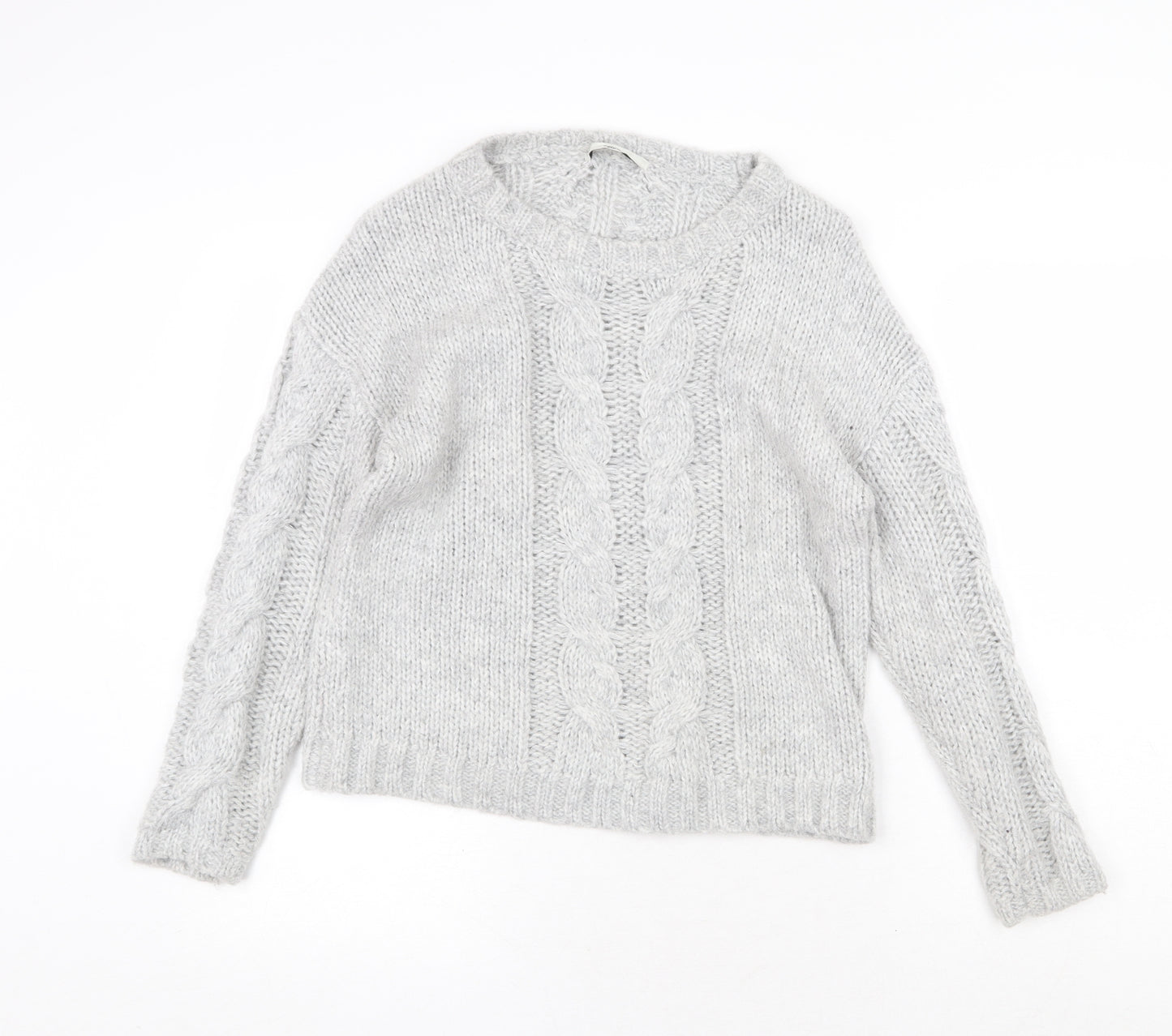 George Womens Grey Round Neck Polyamide Pullover Jumper Size 10