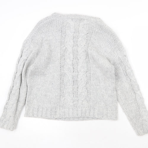 George Womens Grey Round Neck Polyamide Pullover Jumper Size 10