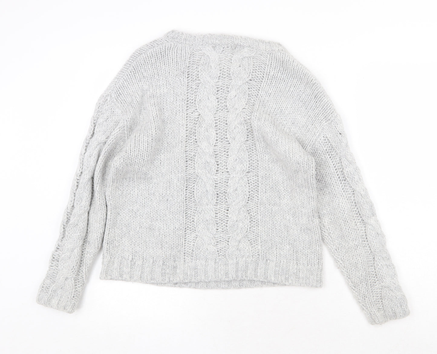 George Womens Grey Round Neck Polyamide Pullover Jumper Size 10