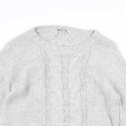 George Womens Grey Round Neck Polyamide Pullover Jumper Size 10