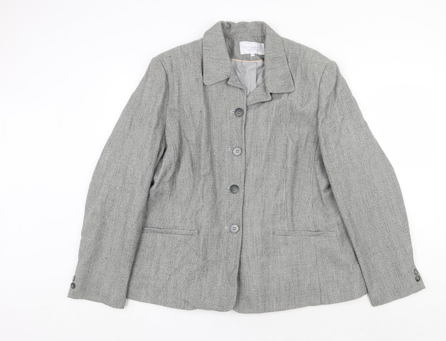 Autonomy Womens Grey Jacket Size 20 Button