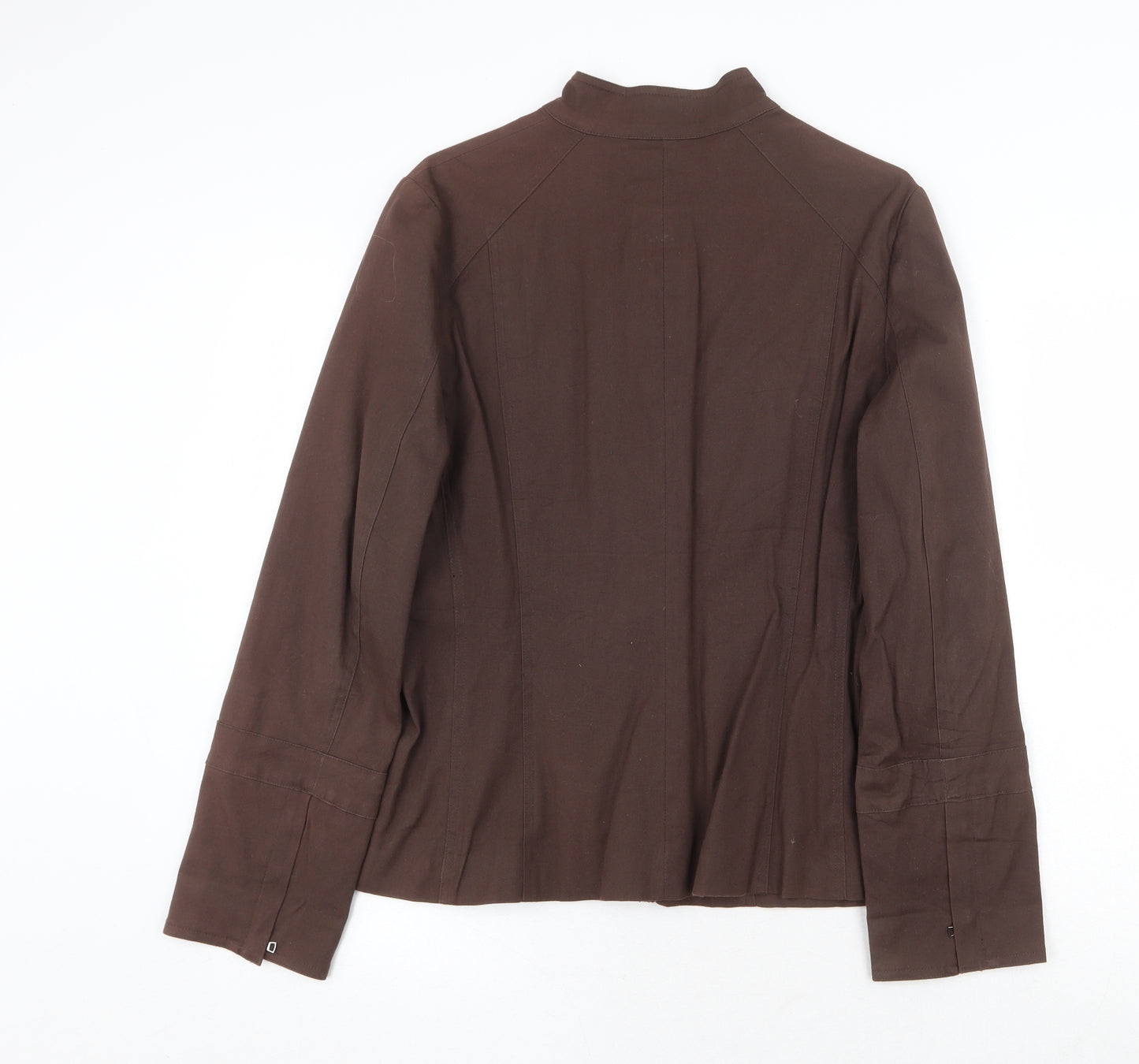 Laura Clement Womens Brown Jacket Size 16 Zip