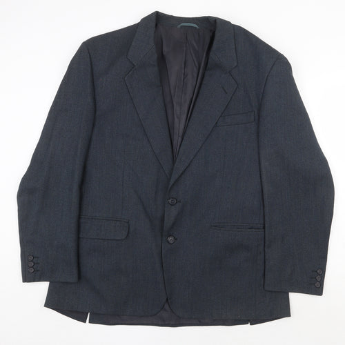 Scott International Mens Blue Wool Jacket Suit Jacket Size 44 Regular