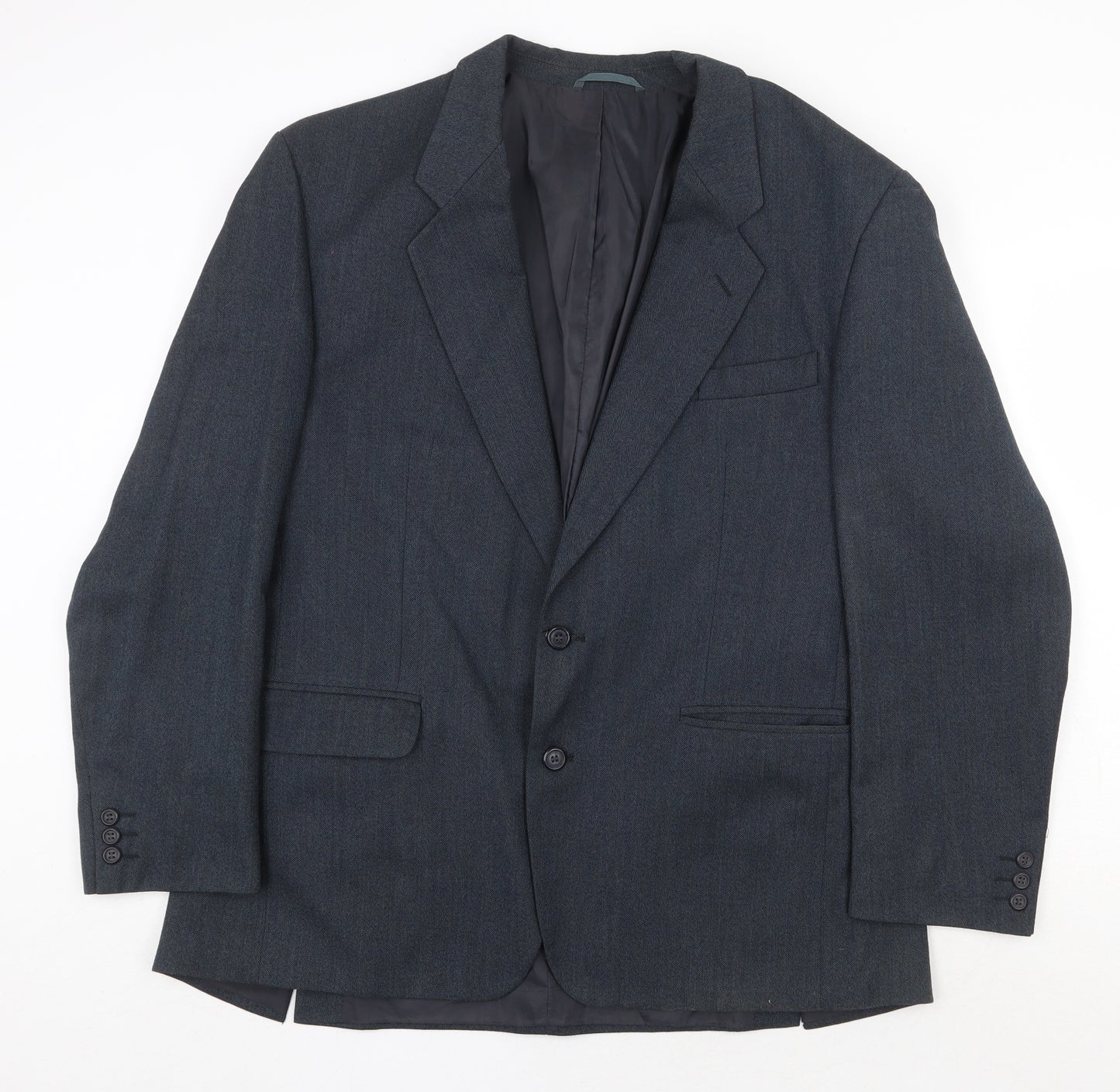 Scott International Mens Blue Wool Jacket Suit Jacket Size 44 Regular
