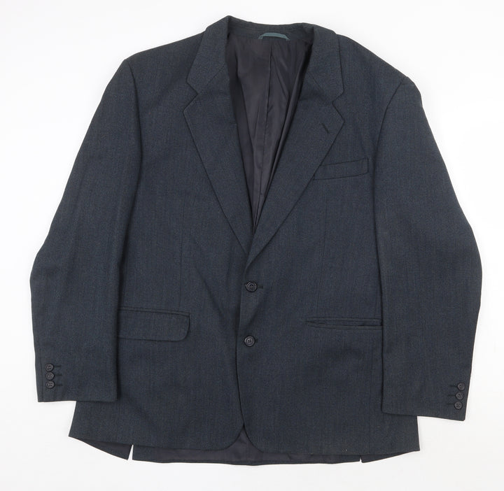 Scott International Mens Blue Wool Jacket Suit Jacket Size 44 Regular
