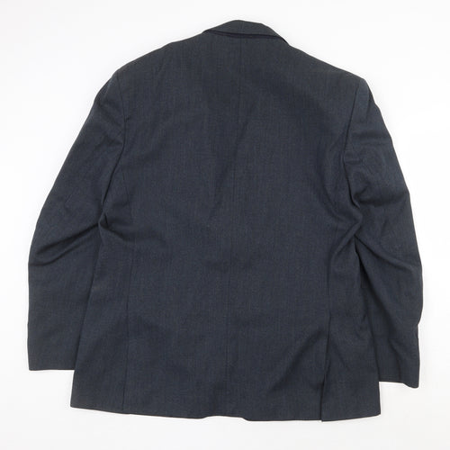 Scott International Mens Blue Wool Jacket Suit Jacket Size 44 Regular