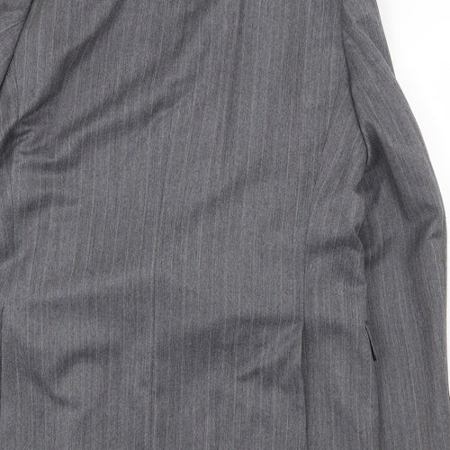 St Michael Mens Grey Striped Polyester Jacket Suit Jacket Size 44 Regular
