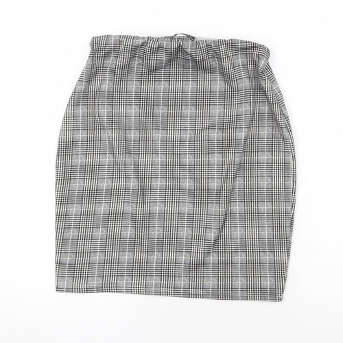 Cameo Rose Womens Grey Plaid Polyester A-Line Skirt Size M