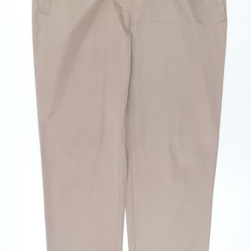 Preworn Womens Beige Viscose Chino Trousers Size 40 in Regular Zip